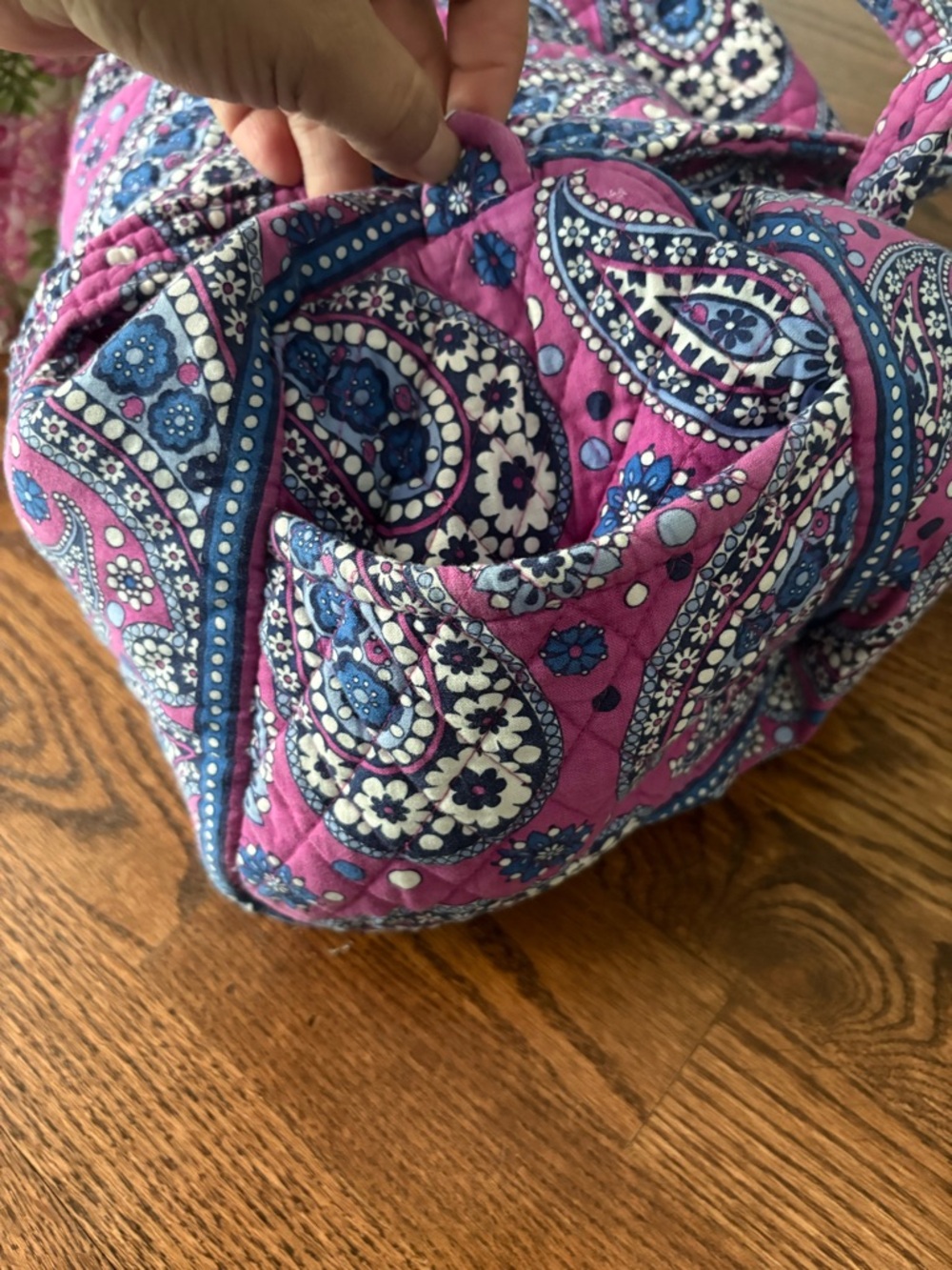 Vera Bradley Pink Paisley Quilted Travel Duffel - Picture 2 of 6